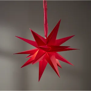 Gwiazda wisząca czerwona 3D DECEMBER 43cm
