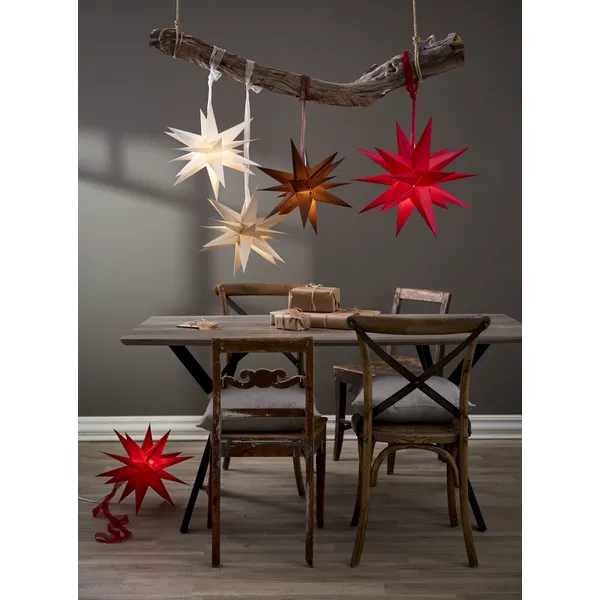Gwiazda wisząca czerwona 3D DECEMBER 43cm — zdjęcie 4