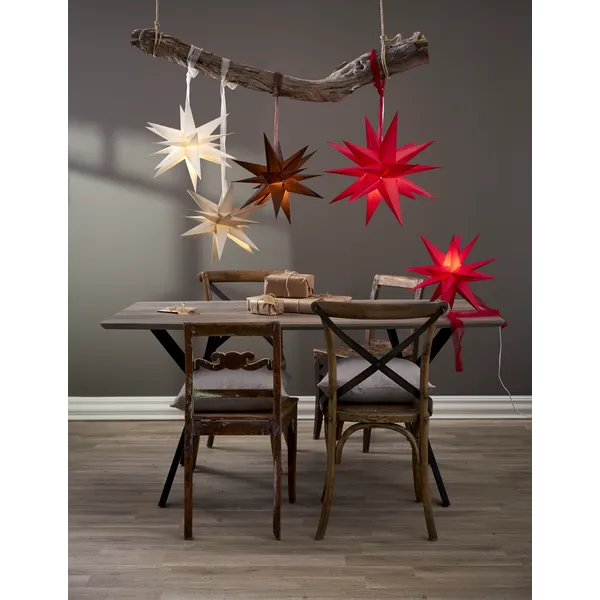 Gwiazda wisząca czerwona 3D DECEMBER 43cm — zdjęcie 5