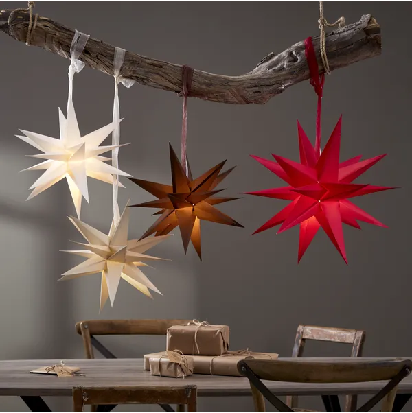 Gwiazda wisząca czerwona 3D DECEMBER 55cm — zdjęcie 4