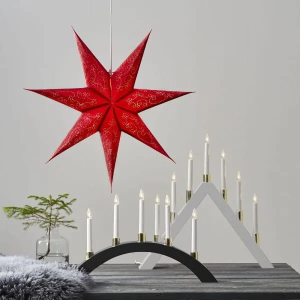 Gwiazda wisząca czerwona DECORUS 63cm — zdjęcie 2