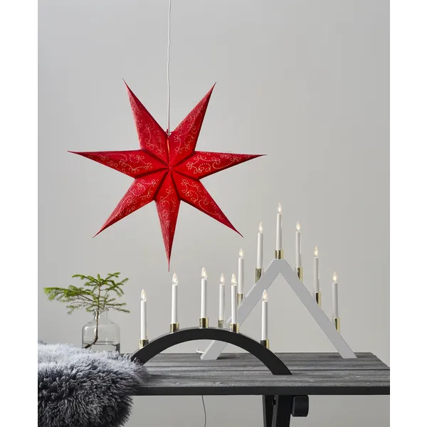 Gwiazda wisząca czerwona DECORUS 63cm — zdjęcie 5