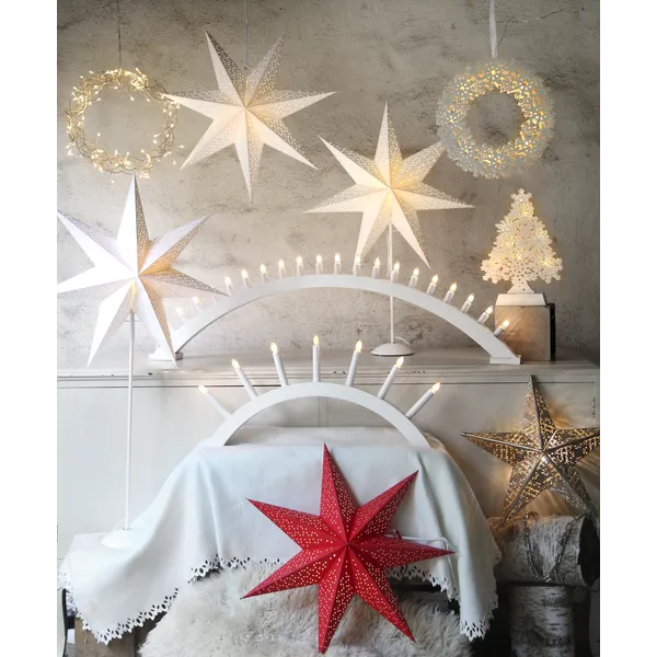 Gwiazda wisząca czerwona DOT 54cm — zdjęcie 4