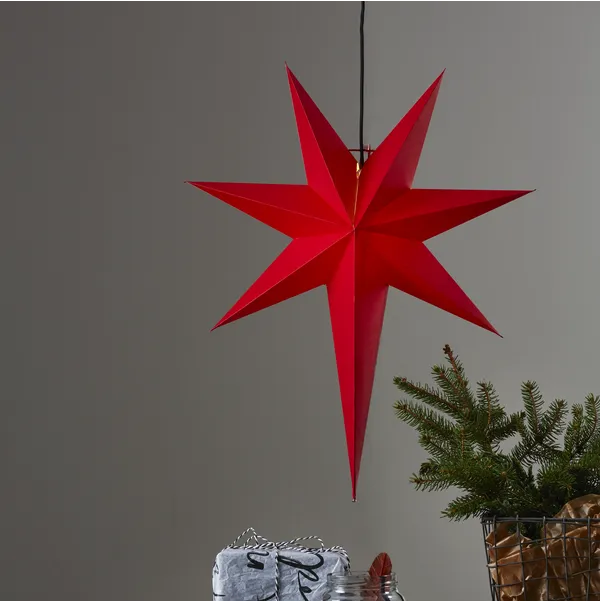 Gwiazda wisząca czerwona ROZEN 55cm — zdjęcie 3
