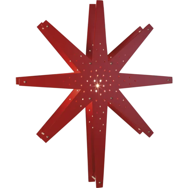 Gwiazda wisząca drewniana czerwona TALL 60cm — zdjęcie 2