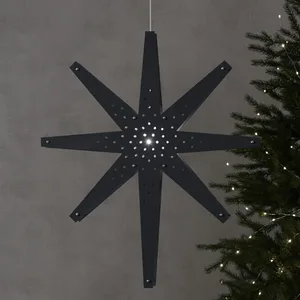 Gwiazda wisząca drewniana grafitowa TALL 60cm