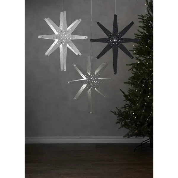 Gwiazda wisząca drewniana grafitowa TALL 60cm — zdjęcie 6