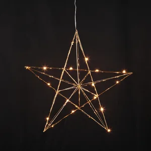 Gwiazda wisząca mosiądz Led LINE 38cm
