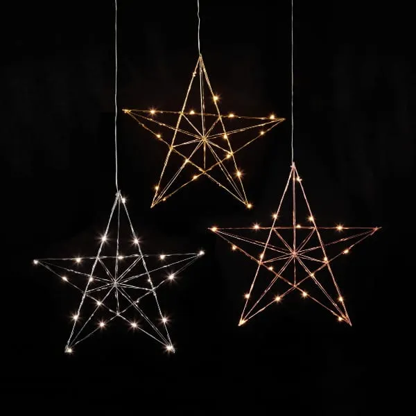 Gwiazda wisząca mosiądz Led LINE 38cm — zdjęcie 3
