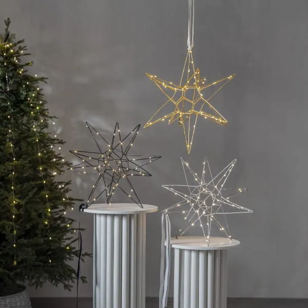 Gwiazda wisząca srebrna 3D LIZZY 47cm — zdjęcie 3