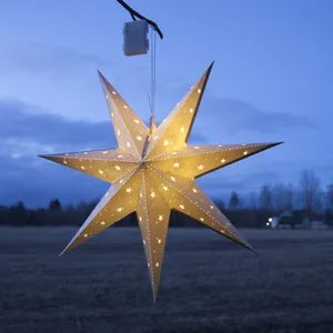 Gwiazda wisząca srebrna LED ALICE 60cm na baterie na zewnątrz