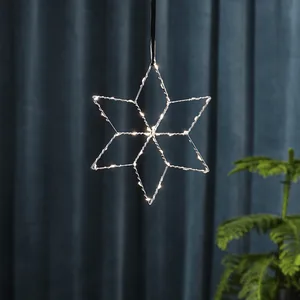 Gwiazda wisząca srebrna Led LOLLY 28cm na baterie
