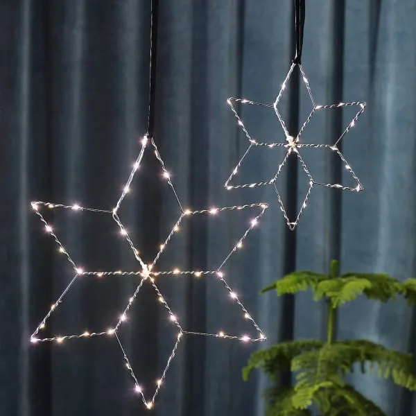 Gwiazda wisząca srebrna Led LOLLY 28cm na baterie — zdjęcie 3