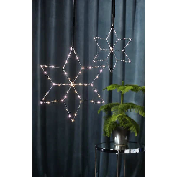 Gwiazda wisząca srebrna Led LOLLY 28cm na baterie — zdjęcie 4