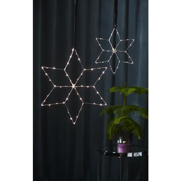 Gwiazda wisząca srebrna Led LOLLY 28cm na baterie — zdjęcie 6