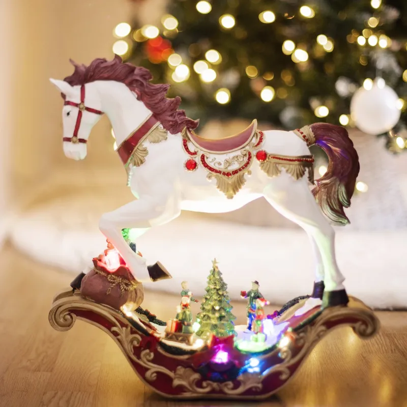 Pozytywka świąteczna koń na biegunach Led SWING — zdjęcie 3