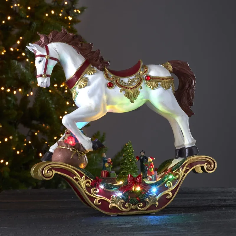 Pozytywka świąteczna koń na biegunach Led SWING — zdjęcie 4