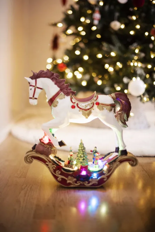 Pozytywka świąteczna koń na biegunach Led SWING — zdjęcie 5