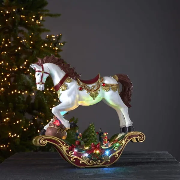 Pozytywka świąteczna koń na biegunach Led SWING — zdjęcie 6