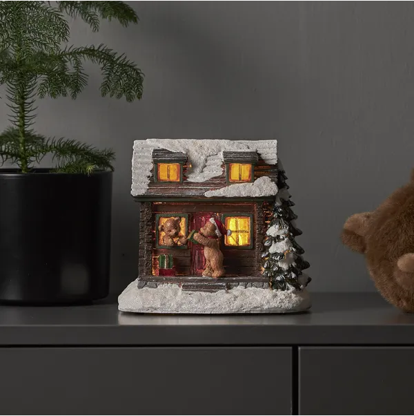 Scenka świąteczna chatka misia Led TEDVILLE — zdjęcie 7