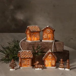 Scenka świąteczna chatki z piernika Led GINGERVILLE
