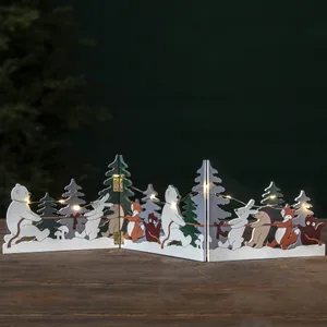 Scenka świąteczna drewniana Led FOREST FRIENDS na baterie