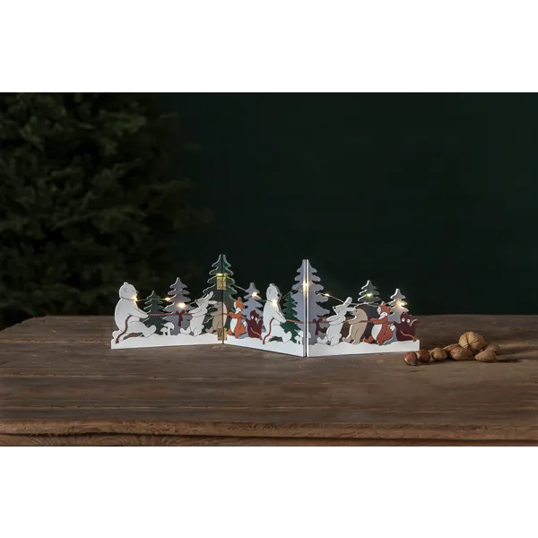 Scenka świąteczna drewniana Led FOREST FRIENDS na baterie — zdjęcie 6