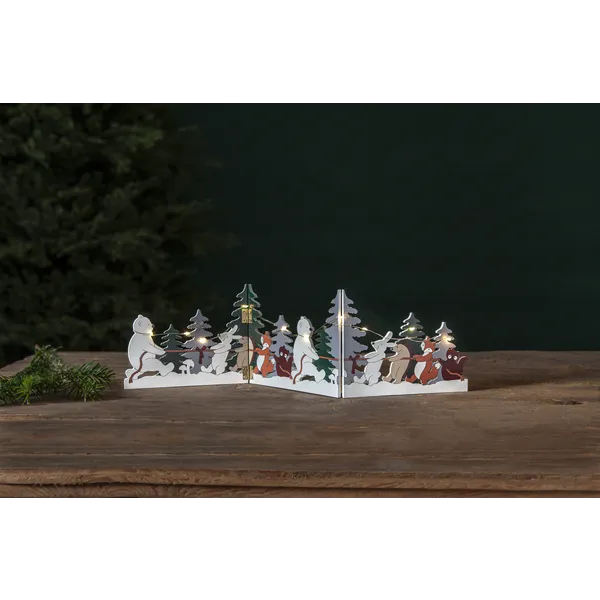 Scenka świąteczna drewniana Led FOREST FRIENDS na baterie — zdjęcie 8