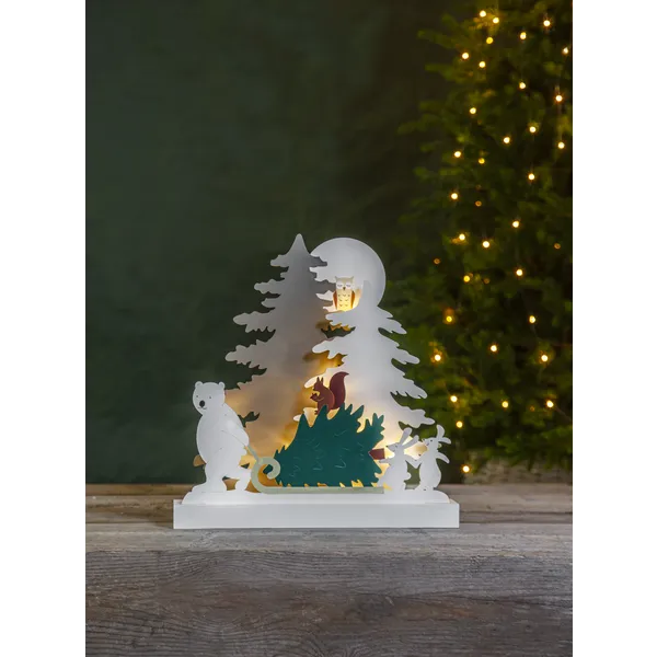 Scenka świąteczna drewniana choinka Led FOREST FRIENDS — zdjęcie 5