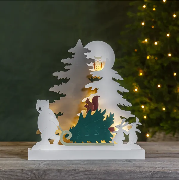 Scenka świąteczna drewniana choinka Led FOREST FRIENDS — zdjęcie 10