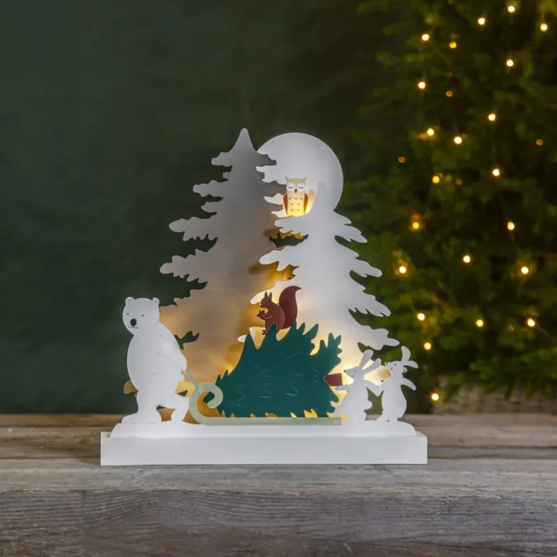 Scenka świąteczna drewniana choinka Led FOREST FRIENDS — zdjęcie 11
