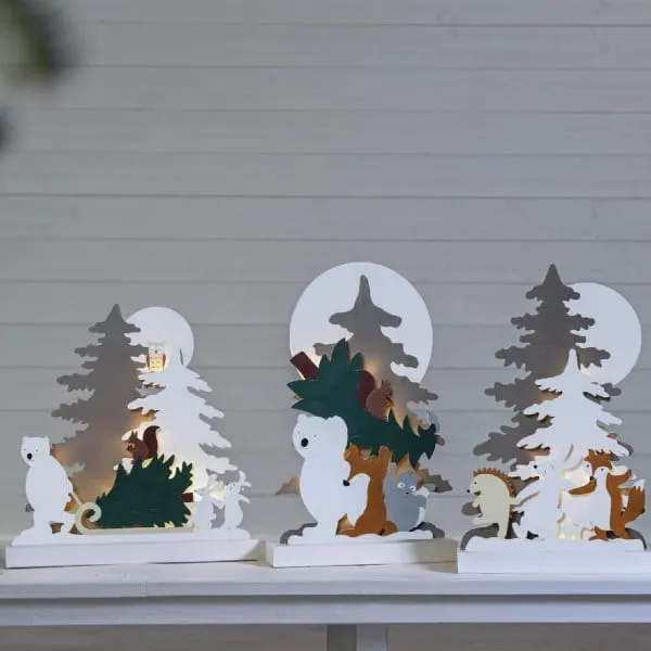 Scenka świąteczna drewniana choinka i zwierzaki Led FOREST FRIENDS — zdjęcie 4