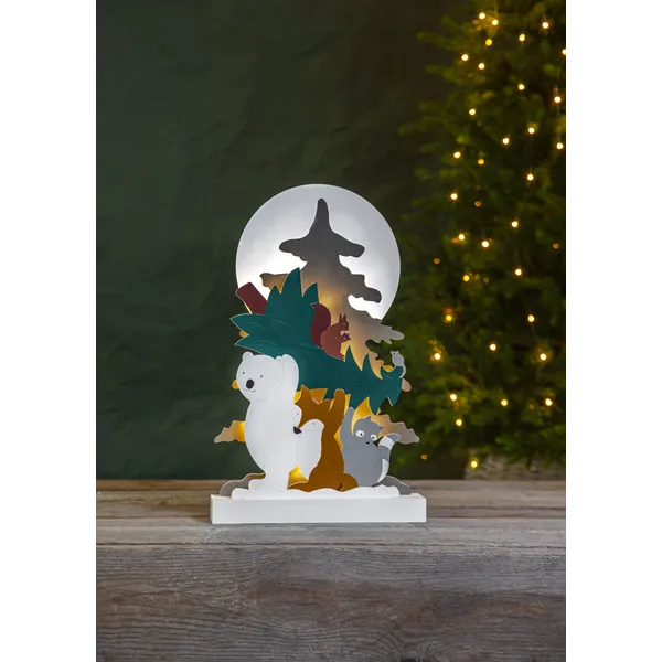 Scenka świąteczna drewniana choinka i zwierzaki Led FOREST FRIENDS — zdjęcie 5