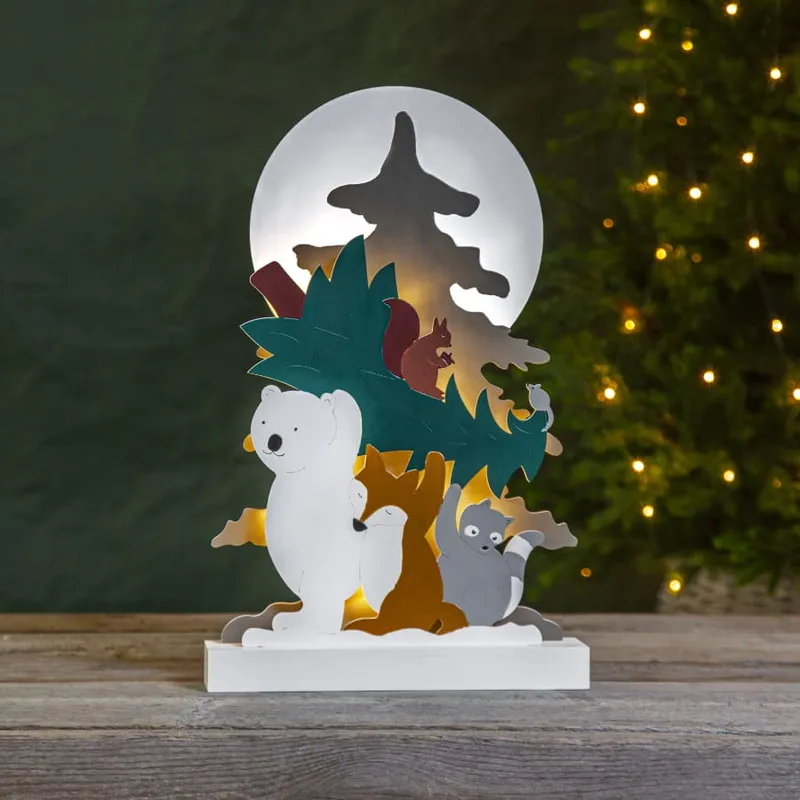 Scenka świąteczna drewniana choinka i zwierzaki Led FOREST FRIENDS — zdjęcie 10