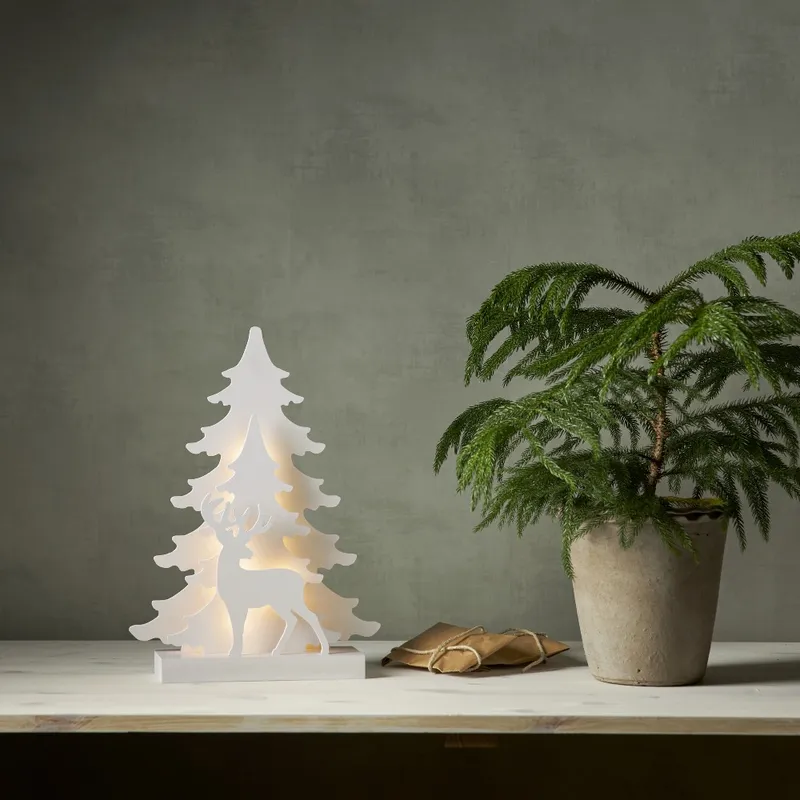 Scenka świąteczna drewniana choinki i jeleń Led GRANDY 41cm — zdjęcie 3