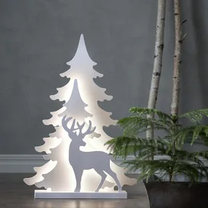 Scenka świąteczna drewniana choinki i jeleń Led GRANDY 70cm