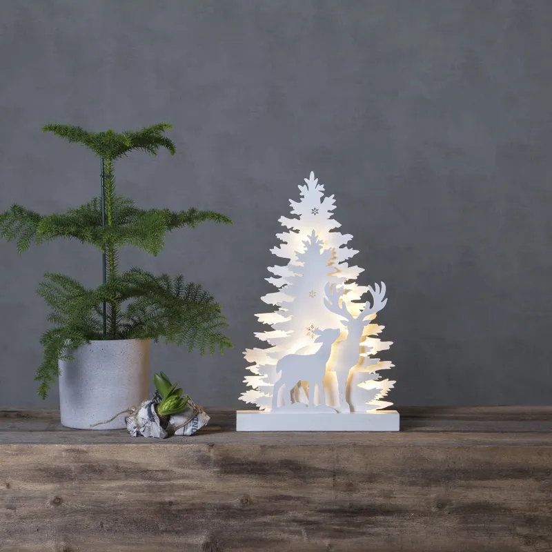 Scenka świąteczna drewniana choinki z jeleniami Led FAUNA — zdjęcie 3