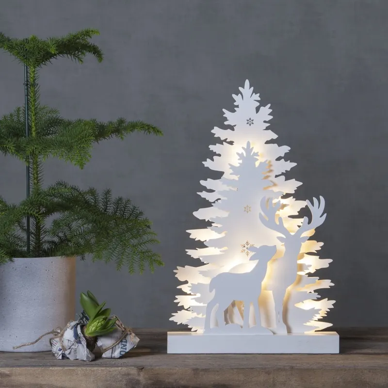 Scenka świąteczna drewniana choinki z jeleniami Led FAUNA — zdjęcie 7