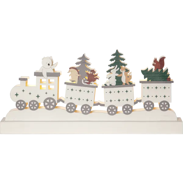Scenka świąteczna drewniana ciuchcia Led FOREST FRIENDS — zdjęcie 2