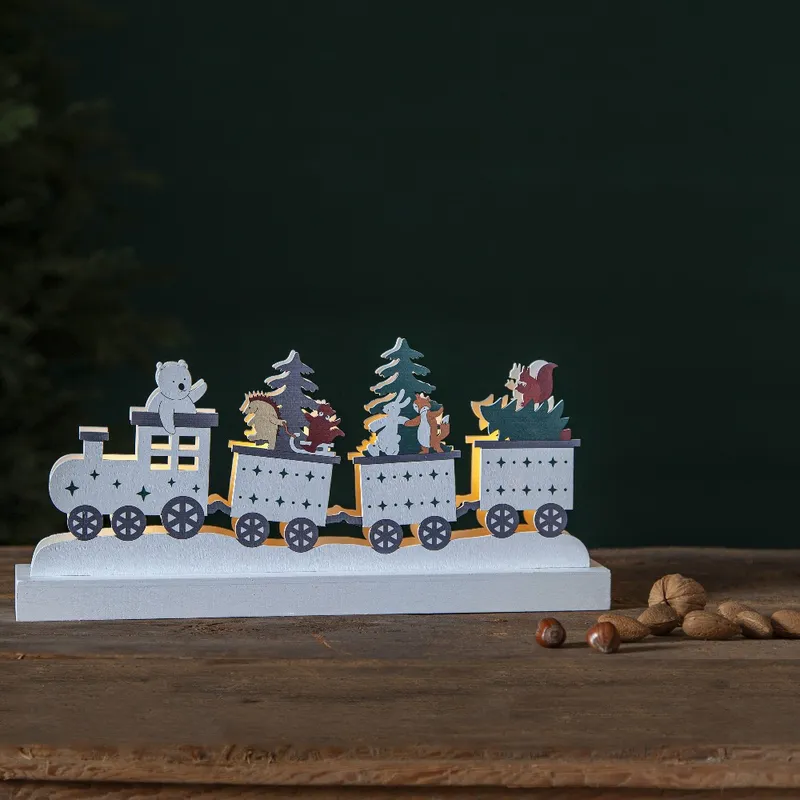 Scenka świąteczna drewniana ciuchcia Led FOREST FRIENDS — zdjęcie 3