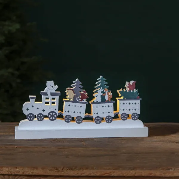 Scenka świąteczna drewniana ciuchcia Led FOREST FRIENDS — zdjęcie 4