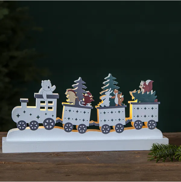 Scenka świąteczna drewniana ciuchcia Led FOREST FRIENDS — zdjęcie 6