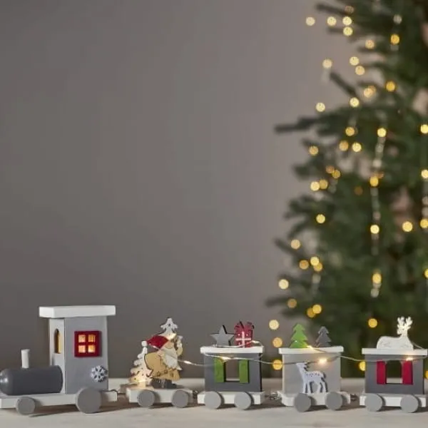Scenka świąteczna drewniana ciuchcia Led LOKE — zdjęcie 4