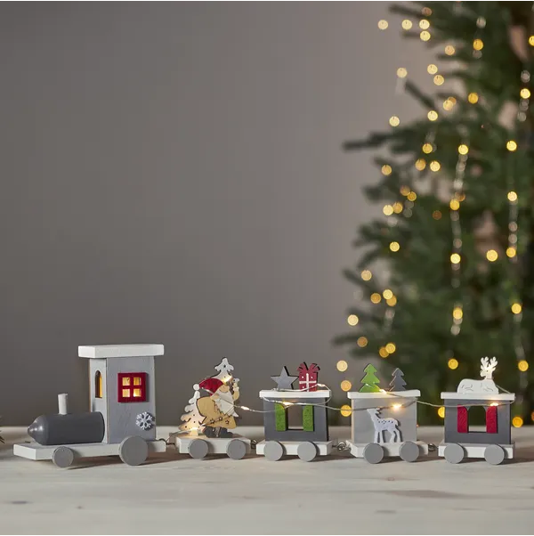 Scenka świąteczna drewniana ciuchcia Led LOKE — zdjęcie 8