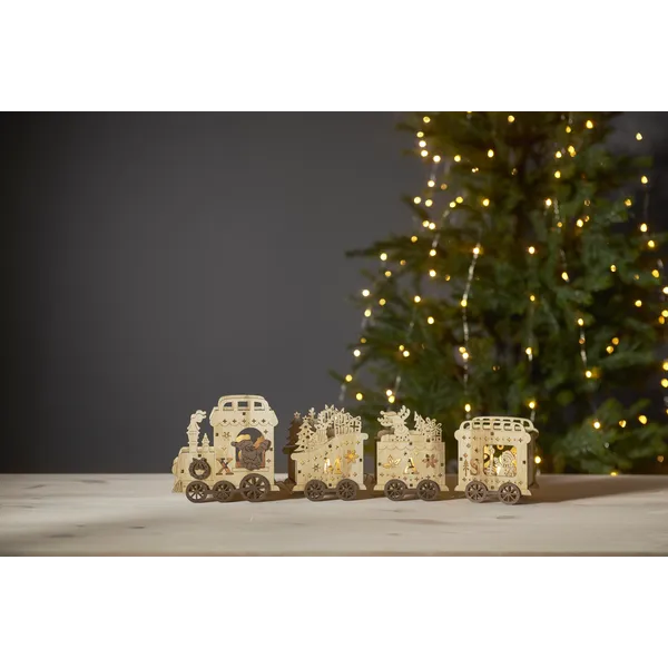 Scenka świąteczna drewniana ciuchcia Led YULETIDE — zdjęcie 5