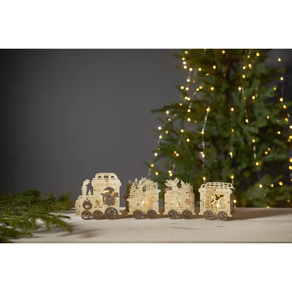Scenka świąteczna drewniana ciuchcia Led YULETIDE — zdjęcie 7