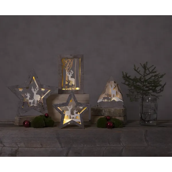 Scenka świąteczna drewniana gwiazda Led FAUNA — zdjęcie 8