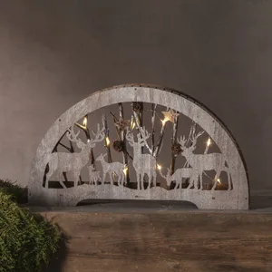 Scenka świąteczna drewniana leśne zwierzęta Led FAUNA