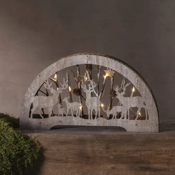 Scenka świąteczna drewniana leśne zwierzęta Led FAUNA — zdjęcie 5