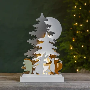 Scenka świąteczna drewniana leśni przyjaciele Led FOREST FRIENDS